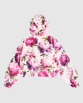 Dolce&Gabbana Children's pink sports jacket with floral print L5JWDMG7QWQ36
