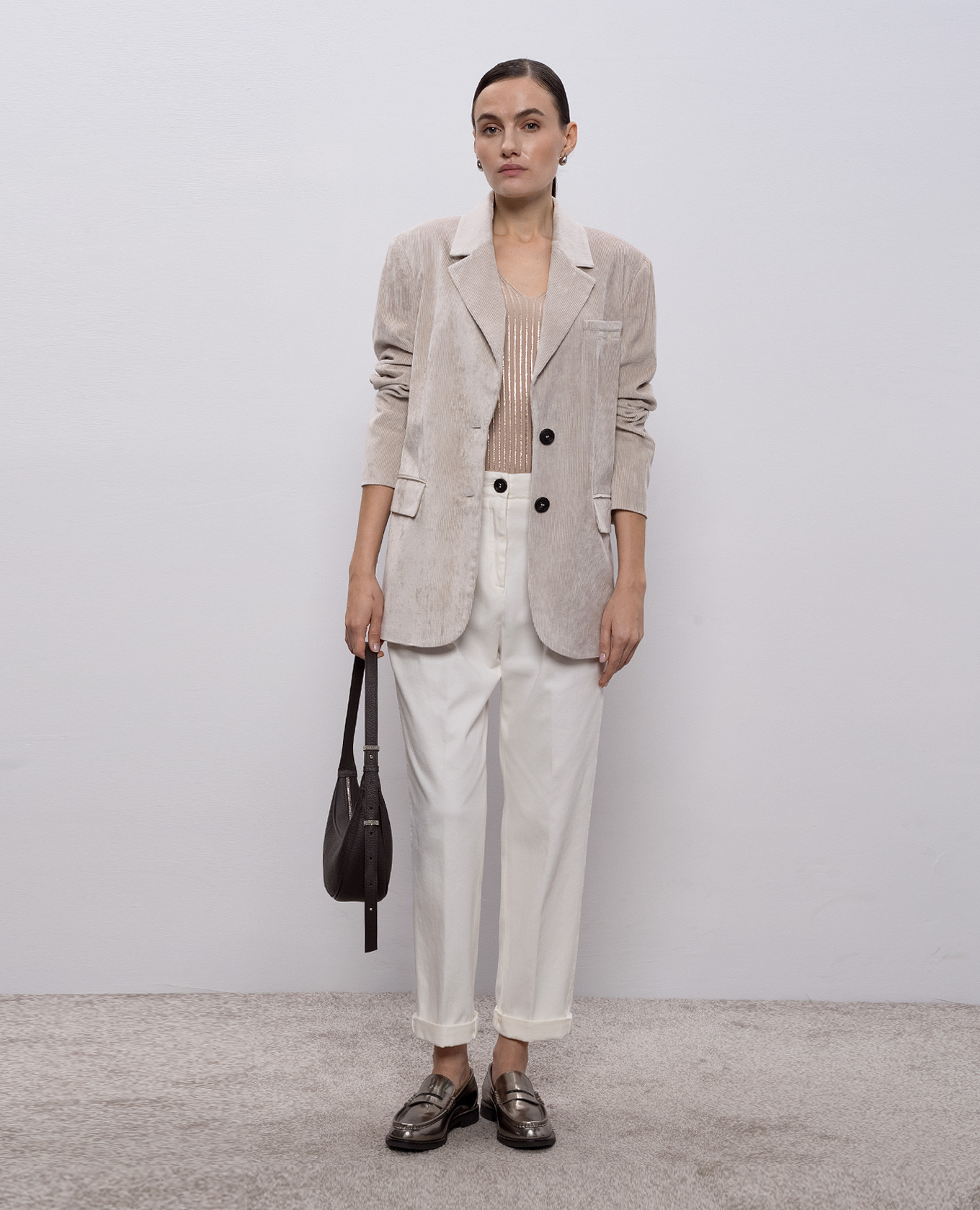

White pants with lapels Peserico