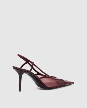 Saint Laurent Burgundy RENÉE slingbacks with Cassandre monogram 869662AAGMC