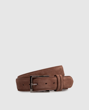 Cashmere&Whiskey Brown suede belt SUEDE