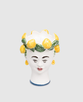 Les Ottomans Lemons Woman decorative candle in a ceramic candle holder HEADCANDLESLW