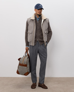 Brunello Cucinelli Grey wool down vest MM4701624