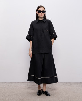 Agnona Black linen shirt TD1109YU3049