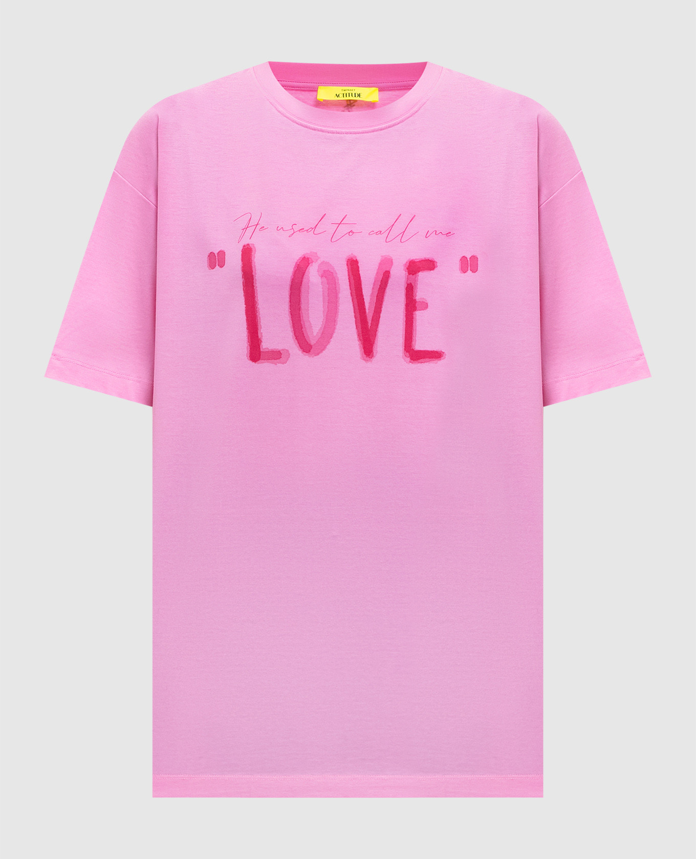 

Pink T-shirt with branded print Twinset