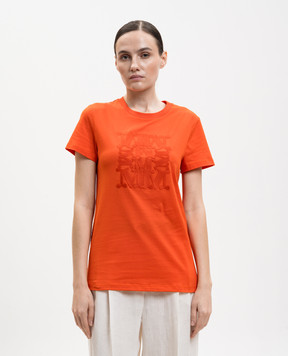 Max Mara GIOVANE orange T-shirt with monogram embroidery MXMGIOVANE