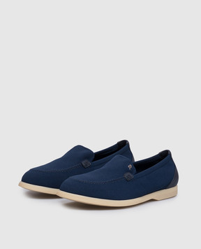 Stefano Ricci Blue loafers with monogram logo UZ64G2293TSVTS