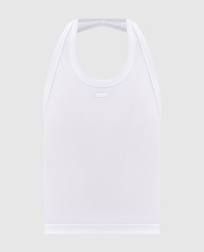 Vetements White ribbed top WH27TT164W