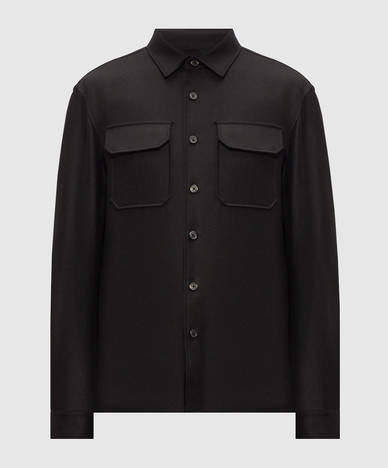 Black wool shirt