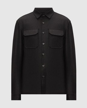 CAPOBIANCO Black wool shirt 21M502FA00