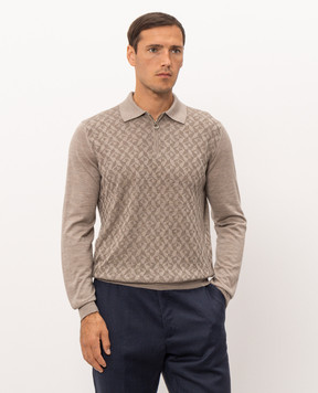 Stefano Ricci Beige wool, silk and cashmere polo shirt KE08024P30E26475