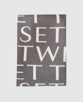Twinset Gray scarf with logo pattern 262LI4BVV