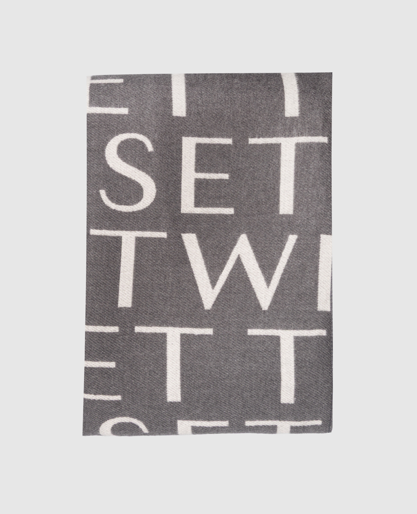 Gray scarf with logo pattern Twinset