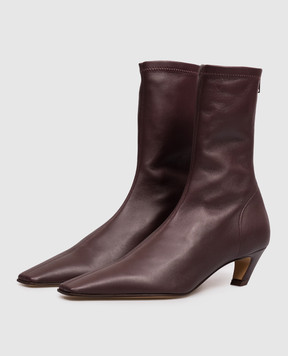 Khaite Burgundy leather ankle boots Arizona F1122994