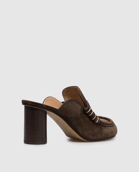 JW Anderson Brown Suede Loafer Mules PU0037LA0364