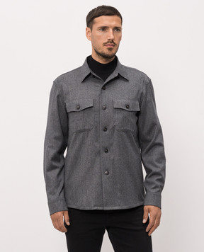 Canali Gray wool shirt AR0347231019