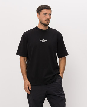 Stone Island Black T-shirt with ARCHIVIO print L2S152100033S0091