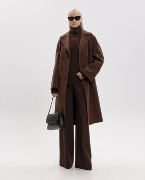 Ermanno Scervino Brown double-breasted wool coat D496D316ZBG