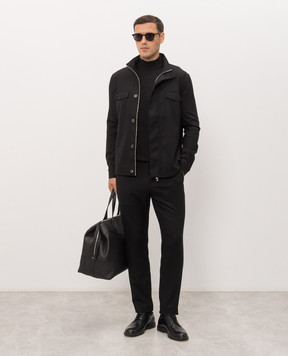 Marco Pescarolo Black cashmere and wool pants MANU5440