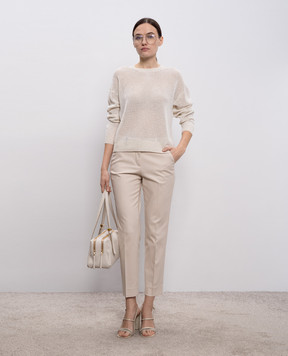Peserico White openwork jumper with sequins A99030F129234R