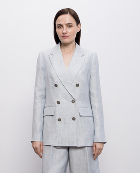 Peserico Blue reversible jacket with linen S0123105426