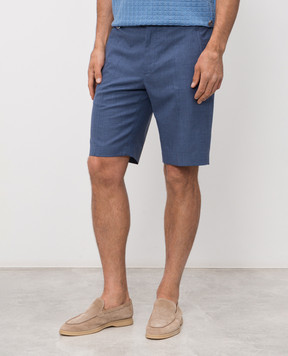 Stefano Ricci Blue shorts made of wool, silk and linen M1T6100331WKL07U