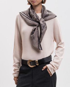 Momoni Grey Nipponia silk scarf MOSC001102MO