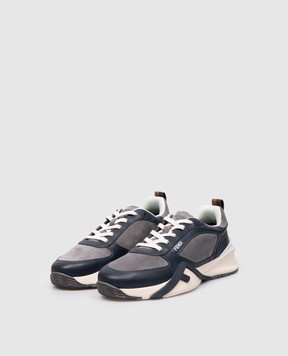 Fendi Gray leather Flow sneakers 7E1925AY1W