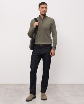 Canali Khaki wool jumper MK01149C0015