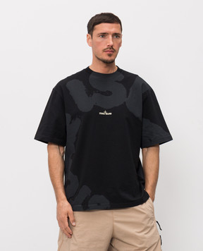 Stone Island Black T-shirt with logo print L1S152100002S0365