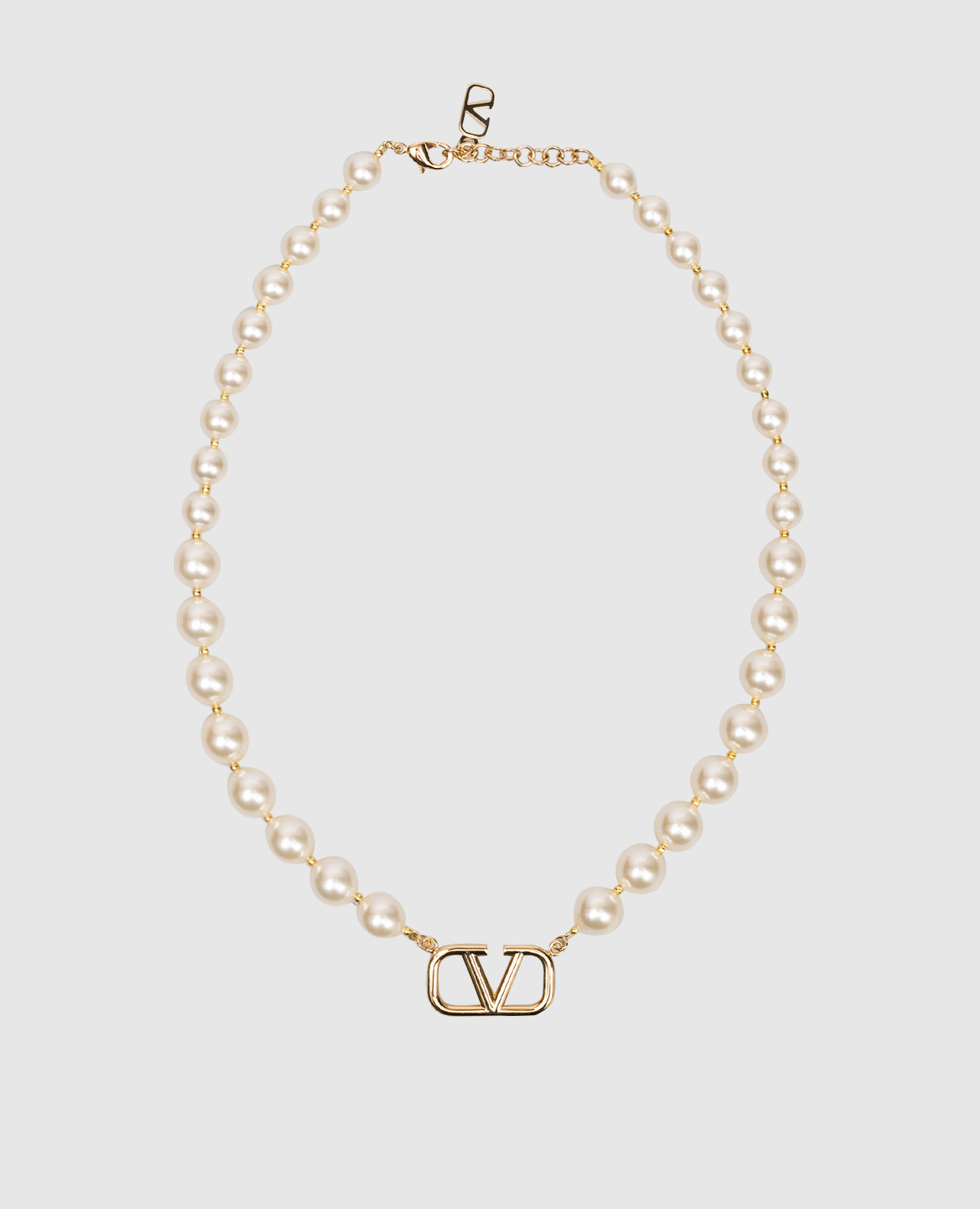 

White necklace with VLogo emblem Valentino