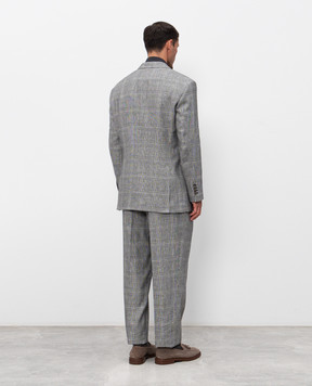 Brunello Cucinelli Windsor check linen suit MB4279CFN2