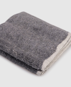 Hamam Grey terry face towel ASH RIBBED ASHRIBBEDWASHCLOTH
