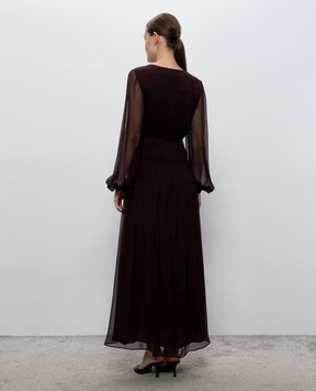 JOSEPH Bianca brown silk maxi dress JF010085