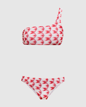 Missoni Pink one-shoulder patterned swimsuit MC23SP02BR014I