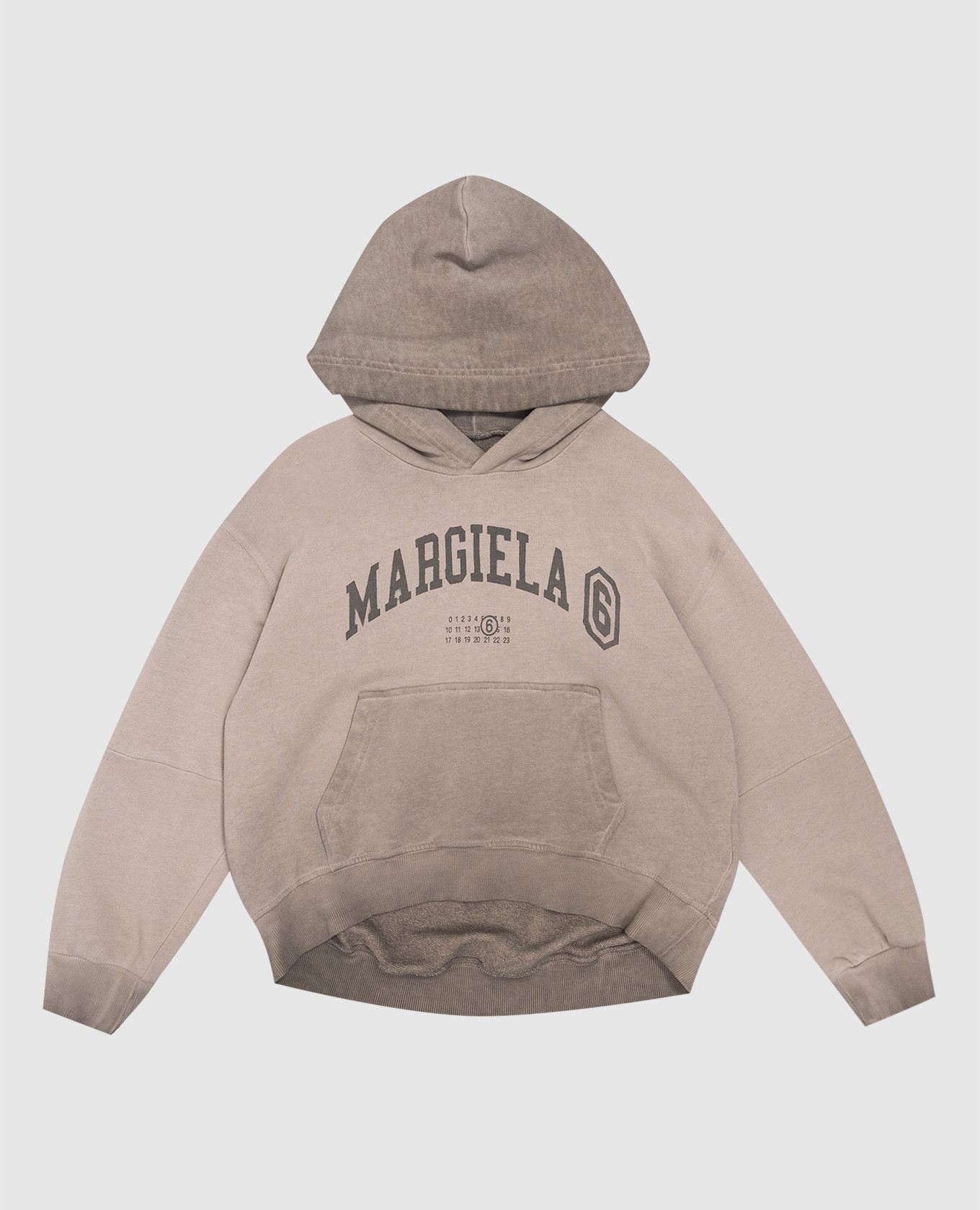 Children's brown hoodie with logo print