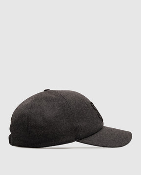 Stefano Ricci Gray wool cap with embroidered monogram logo MCV63SB24EWK001V