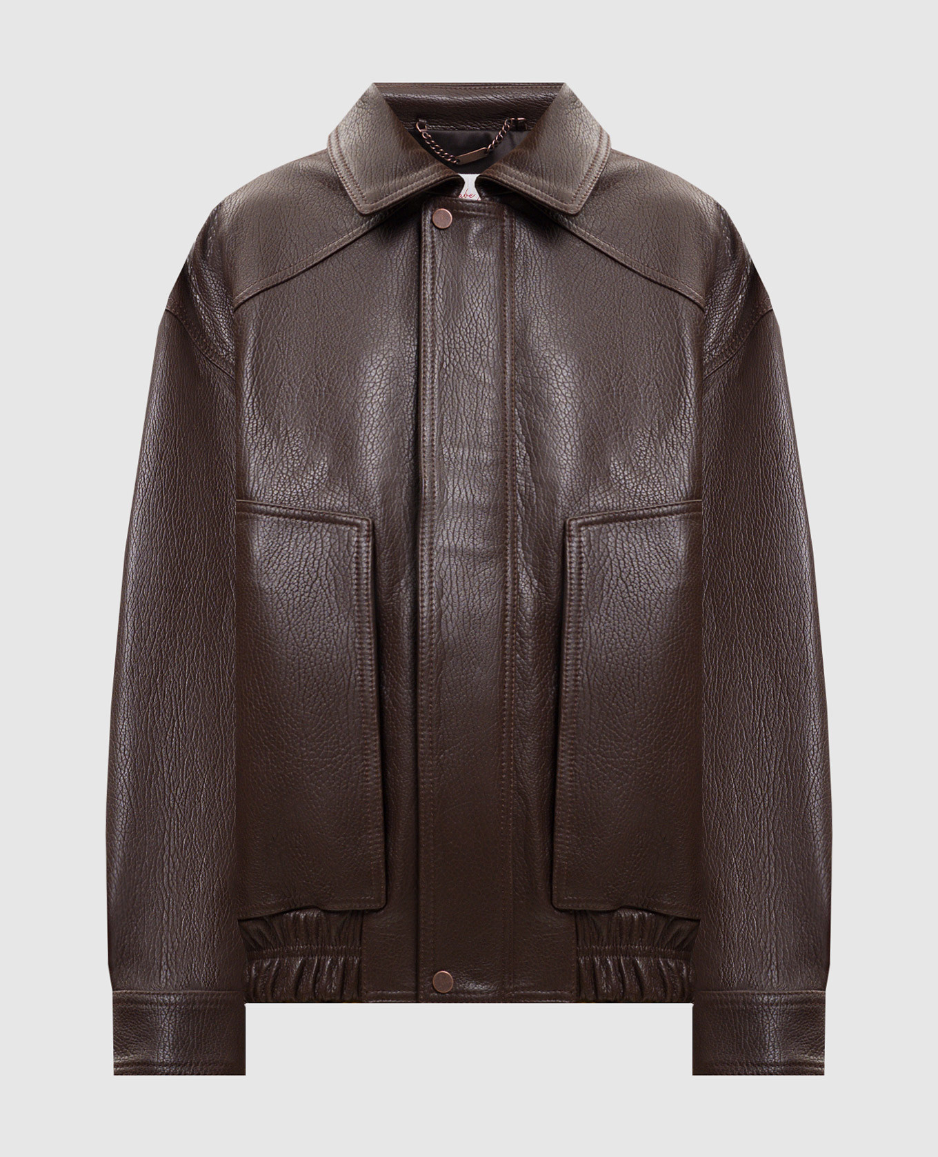 Brown leather jacket with embossed grain Babe Pay Pls