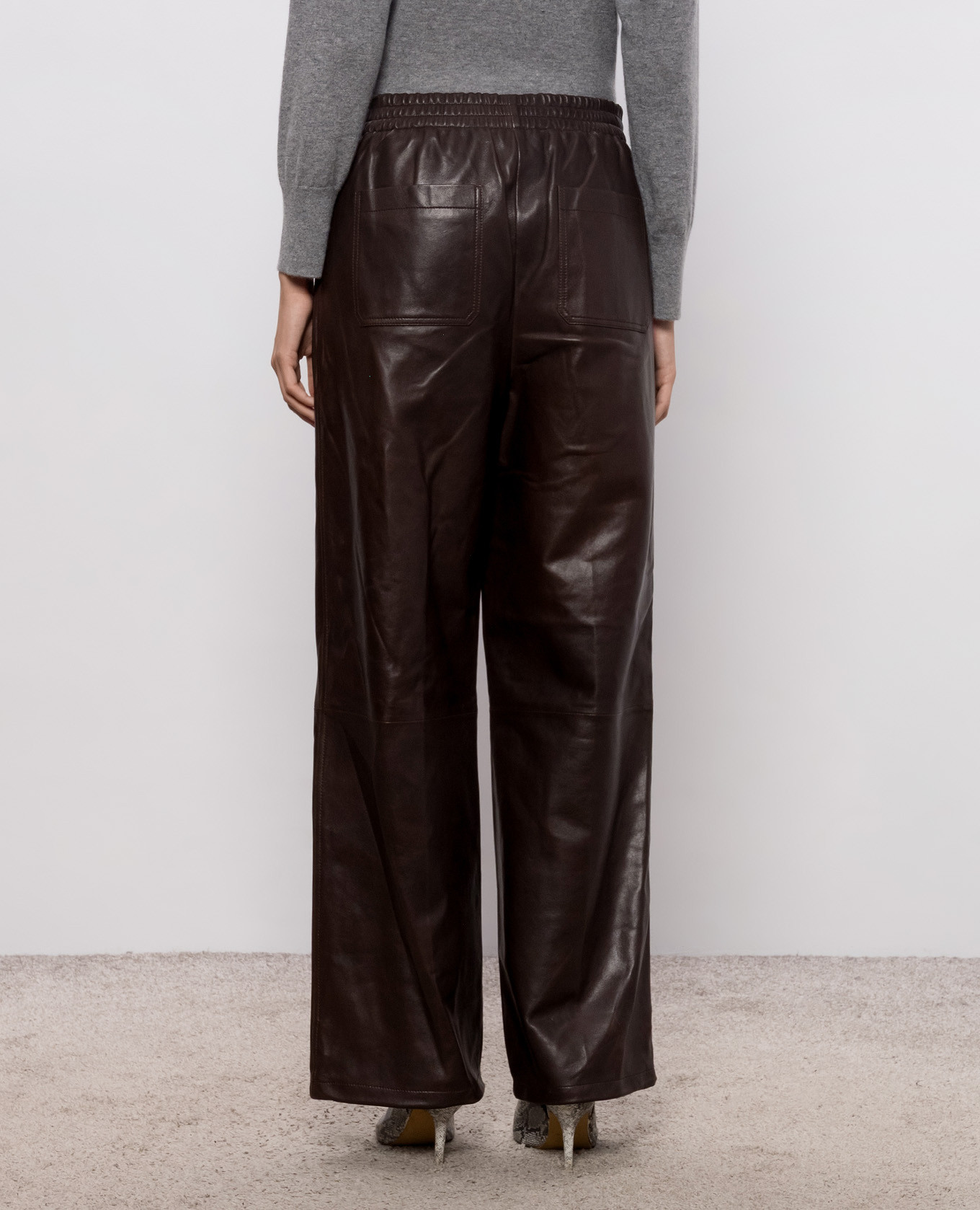 Corrine brown leather pants Simkhai 4