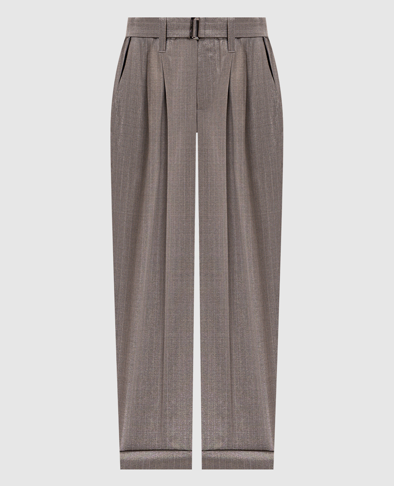 Gray striped wool pants