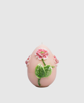 Cereria Introna Pink egg-shaped candle with peony 2102