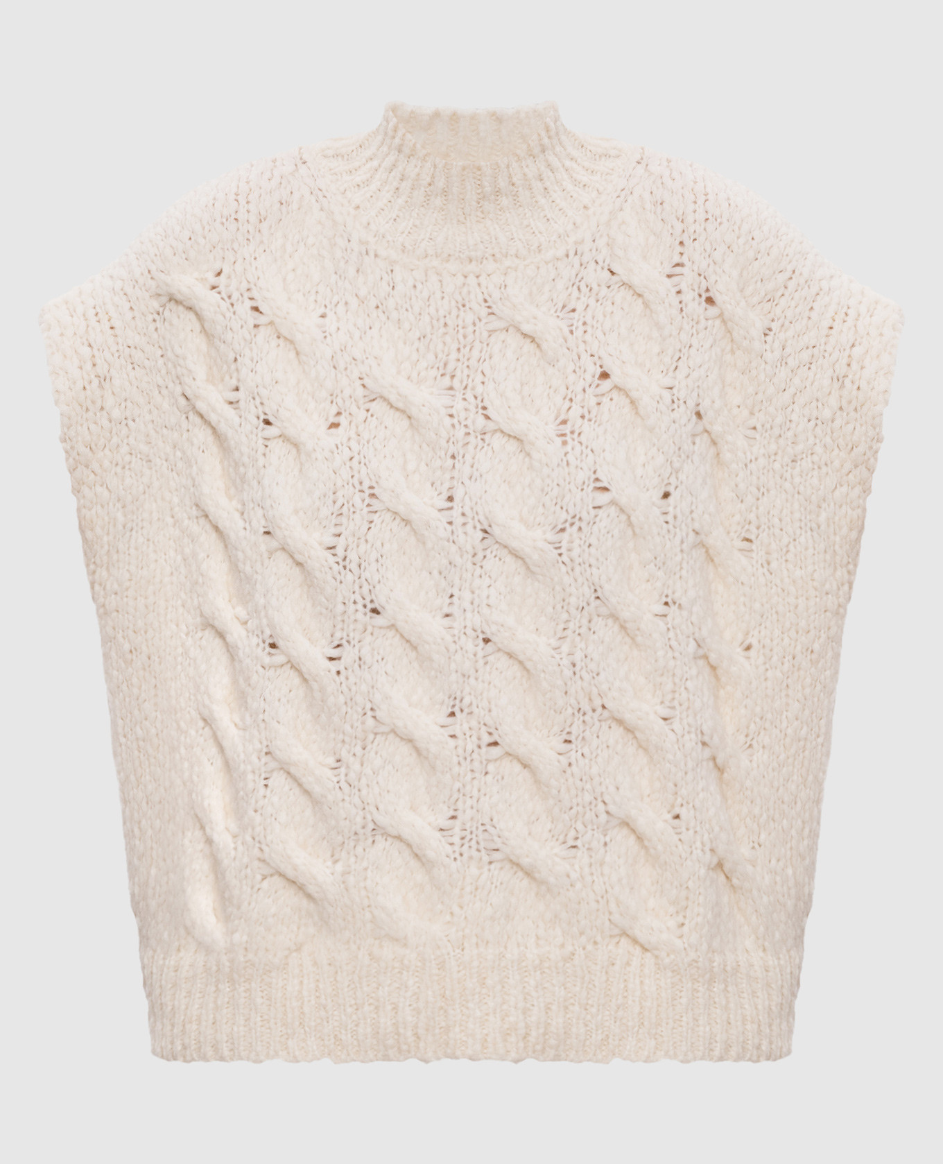 White alpaca wool vest Peserico