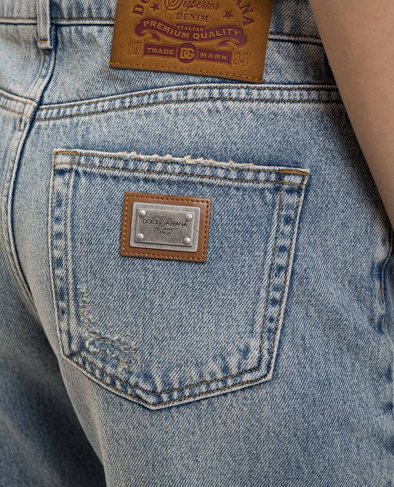 Blue jeans with logo patch Dolce&Gabbana 5