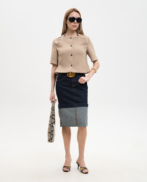 Khaite Franc brown jacket with short sleeves 24624114
