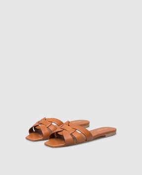 Saint Laurent Brown leather TRIBUTE flip-flops 571952BDA00
