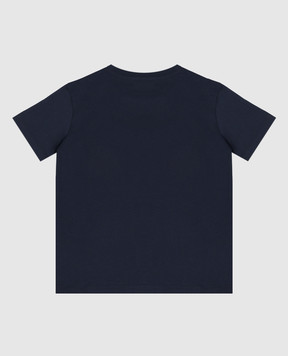 Balmain Children's blue T-shirt with textured logo BZ8L11Z36721214