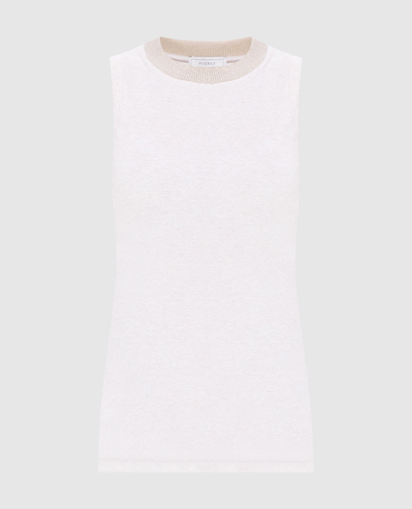 Beige ribbed T-shirt