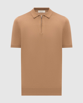 Cashmere&Whiskey Brown silk polo shirt FS05
