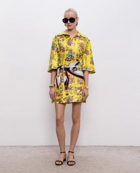 MANTERO 1902 Ines yellow silk dress 0199A2811T0881K