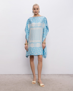 MANTERO 1902 Mary blue silk kaftan dress 0238A0030G0879U