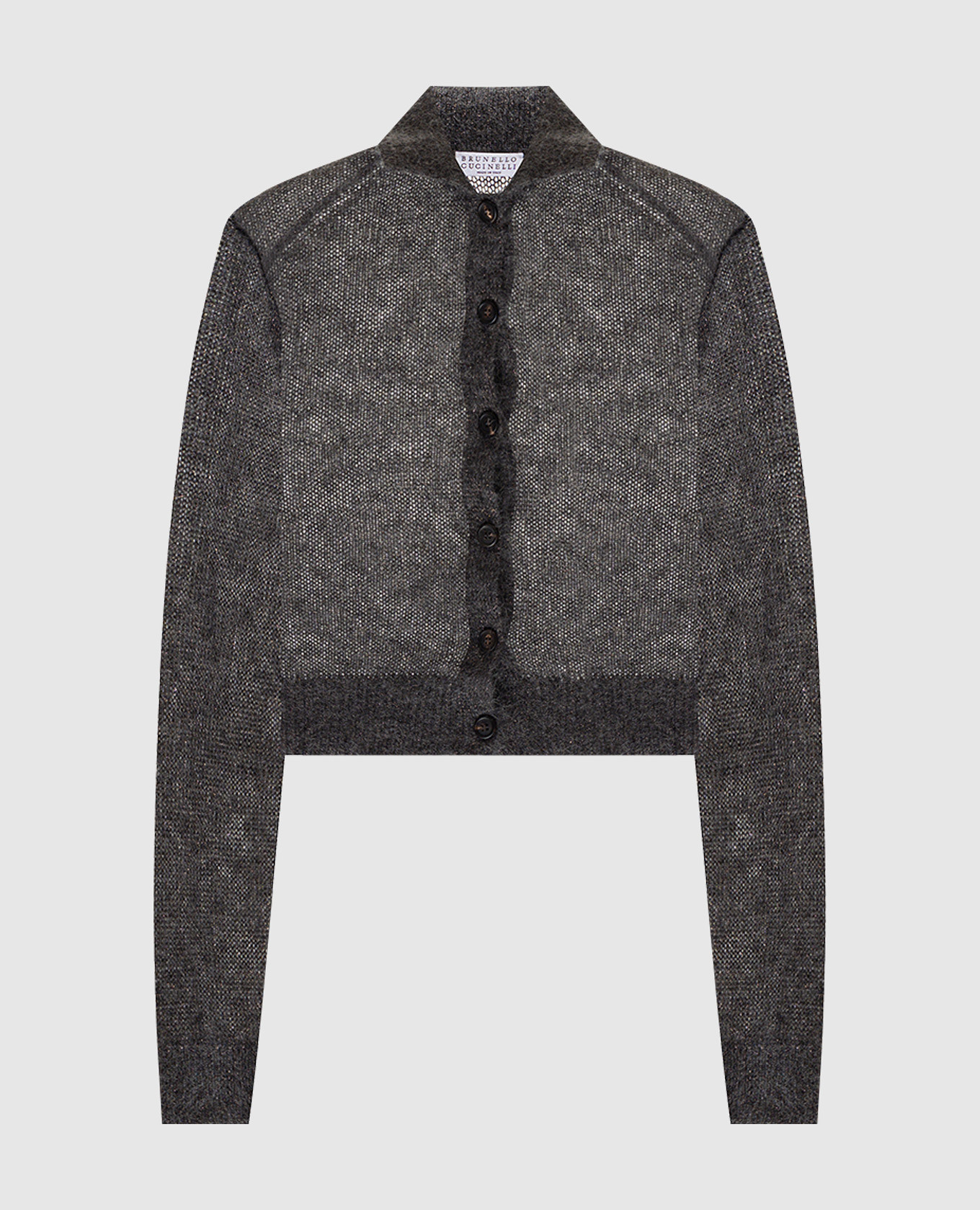Gray wool cardigan with lurex